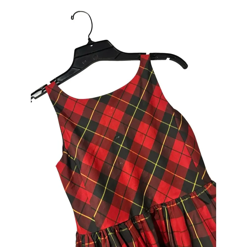 Ralph Lauren Girls Dress Plaid Petticoat Underlayer Preppy Sleeveless SZ 12